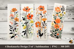 Vector Flowers Bookmarks Sublimation Design Product Image 1