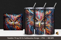 Owl Colorful Tumbler Wrap Sublimation Design 1 Product Image 1