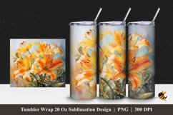 Lilium Flower Tumbler Wrap Sublimation Design 1 Product Image 1