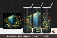 Wild Butterfly At Jungle Tumbler Wrap Sublimation Design 1 Product Image 1