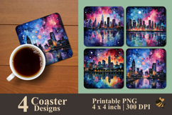 Skyline Mirage Coaster Sublimation Design Product Image 1