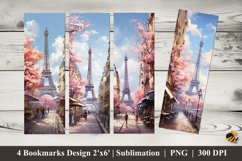 Eiffel Tower Bookmarks Sublimation Design Product Image 1