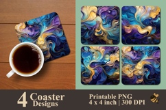 Neural Dreamscape Coaster Sublimation Design Product Image 1