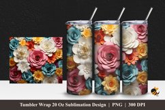 Creative Flowers Tumbler Wrap Sublimation Design 1 Product Image 1