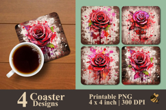Sable Rose Coaster Sublimation Design Product Image 1