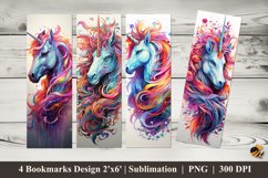 Living Unicorns Bookmark Sublimation Design Product Image 1