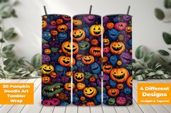 3D Halloween Doodle Art Tumbler Wrap Design Product Image 1