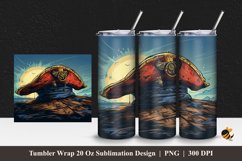 Pirates Hat Tumbler Wrap Sublimation Design 1 Product Image 1