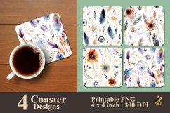 Dreamcatcher Feather Coaster Sublimation Designs Product Image 1