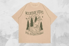 Mountain Views Animal Hiking T-shirt Design Product Image 1