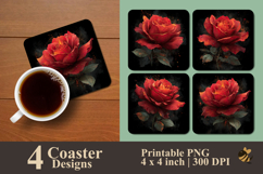 Rose Of Shadow Coaster Sublimation Design Product Image 1