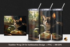 Beauty Cat Tumbler Wrap Sublimation Design 1 Product Image 1