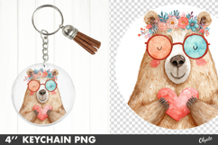 Valentine Keychain PNG, Love Animals Sublimation PNG Product Image 1