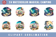 Watercolor Magical Camping Clipart Sublimation Product Image 1