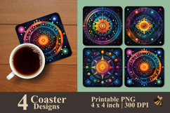 Geometric Harmony Coaster Sublimation Design Product Image 1
