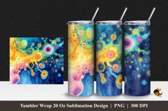 Watercolor Cells Tumbler Wrap Sublimation Design 1 Product Image 1