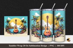 Nature And Guitar Tumbler Wrap Sublimation Design 1 Product Image 1