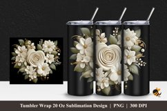 Love Flower Bouquet Tumbler Wrap Sublimation Design 1 Product Image 1