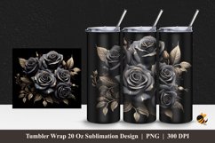 Dark Rose Tumbler Wrap Sublimation Design 1 Product Image 1