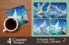Rocket Flight Coaster Sublimation Designs Product Image 1
