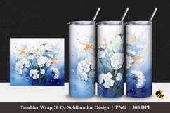 Babys Breath Flower Tumbler Wrap Sublimation Design 1 Product Image 1