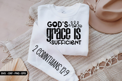 God&#039;s grace is sufficient - Christian Sleeve T-Shirt Design Product Image 2