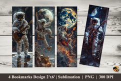 Astronaut Guitarist Bookmarks Sublimation Design Product Image 1