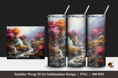 Cold Waterfall Tumbler Wrap Sublimation Design 1 Product Image 1