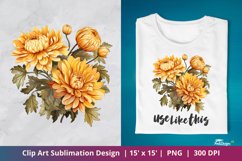 Beautiful Chrysanthemum Flower Clip Art Sublimation 1 Product Image 1