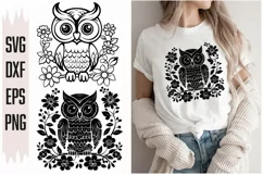 Owl Flower Svg, Owl Svg, Flowers Svg, Silhouette Product Image 1