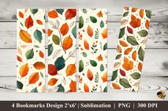 Autumn Foliage Bookmarks Sublimation Design Product Image 1