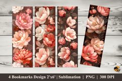 Elegant Flowers Bookmarks Sublimation Design Product Image 1