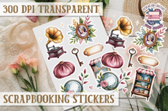 Scrapbooking sticker sheet Cute Funny PNG Watercolor School Product Image 1