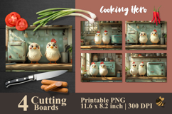 Chickens Kitchen Cutting Board Sublimation Design Product Image 1