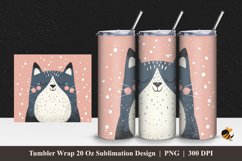 Scandinavian Cat Tumbler Wrap Sublimation Design 1 Product Image 1