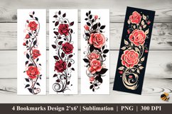 Rose Vector Bookmarks Sublimation Design Product Image 1