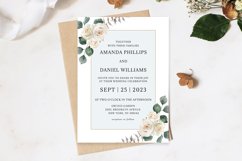 White Roses Floral Gold Watercolor Wedding Product Image 2