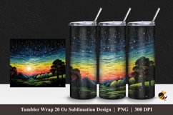 Beauty of The Night View Tumbler Wrap Sublimation Design 1 Product Image 1