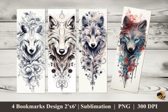 Pencil Wolf Bookmarks Sublimation Design Product Image 1