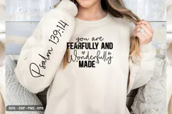 You are fearfully and - Christian Sleeve T-Shirt Design Product Image 2
