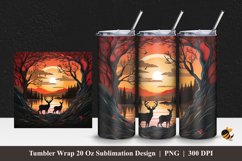 Wildlife At Sunset Tumbler Wrap Sublimation Design 1 Product Image 1