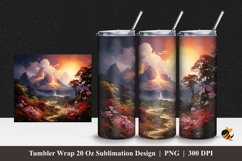 Volcanic Forest Tumbler Wrap Sublimation Design 1 Product Image 1
