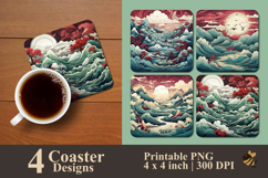 Himalayan Folk Flow Coaster Sublimation Design Product Image 1