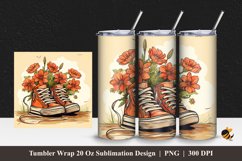 Handdrawn Shoes Tumbler Wrap Sublimation Design 1 Product Image 1