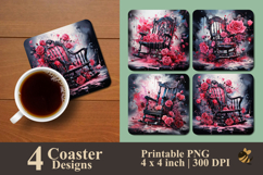 Painting Rocking Chair Coaster Sublimation Design Product Image 1