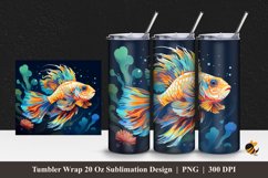 Betta Colorful Tumbler Wrap Sublimation Design 1 Product Image 1