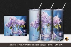 Glass Water Tumbler Wrap Sublimation Design 1 Product Image 1