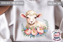 Cute Bunny and Lamb Spring Sublimation Design PNG Easter Product Image 1