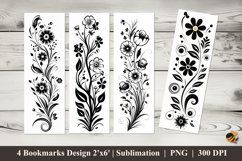 Vector Art Flower Bookmarks Sublimation Design Product Image 1