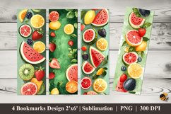 Summer Fruits Bookmark Sublimation Design Product Image 1